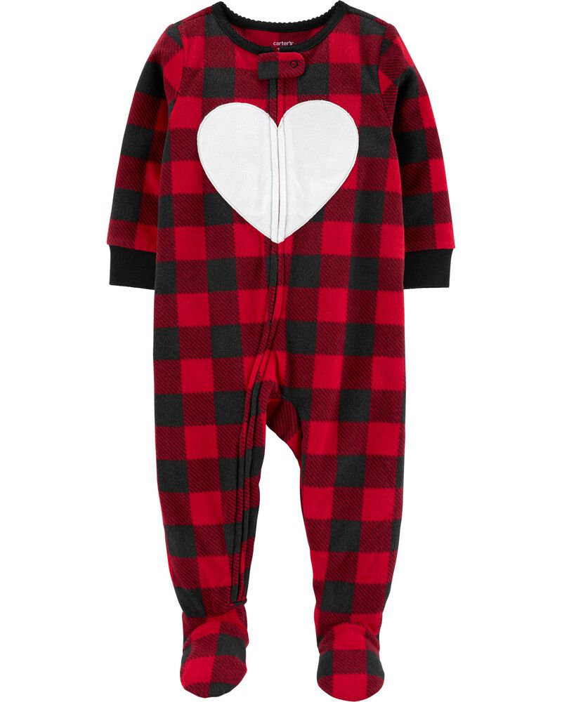 NEW CARTERS BOYS 2 PIECE SET FLEECE OUTFIT RED BLACK PLAID SIZE 3M 6M 24M